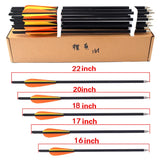 12/24Pcs 16/17/18/20/22 Inches Archery carbon arrows 400 Spine with