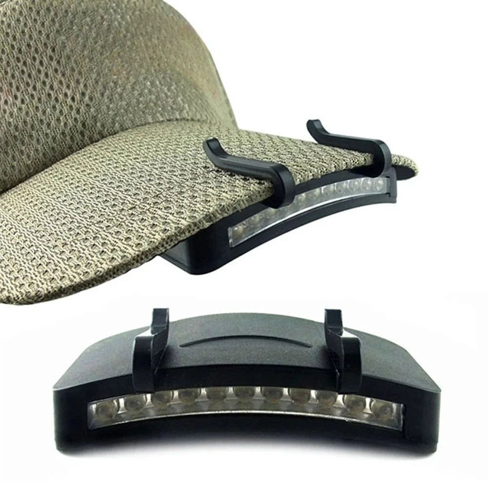 HOMEFISH Super Bright LED Headlamp Clip On Cap Hat Torch for Outdoor