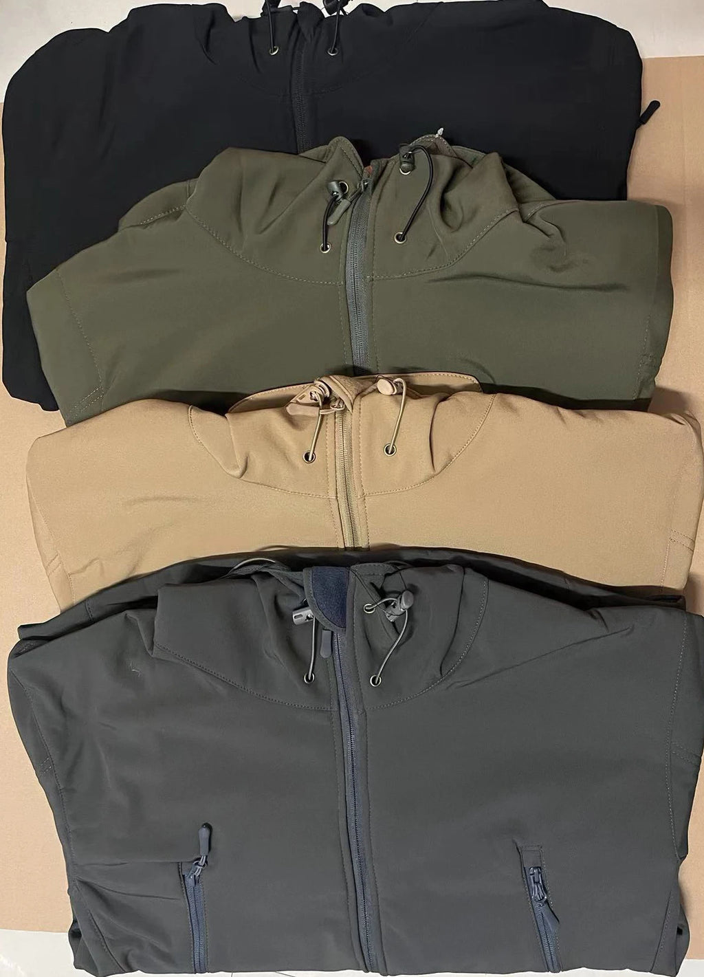 Men's Winter Autumn Warm Softshell Fleece Hood Cargo Jackets Camping