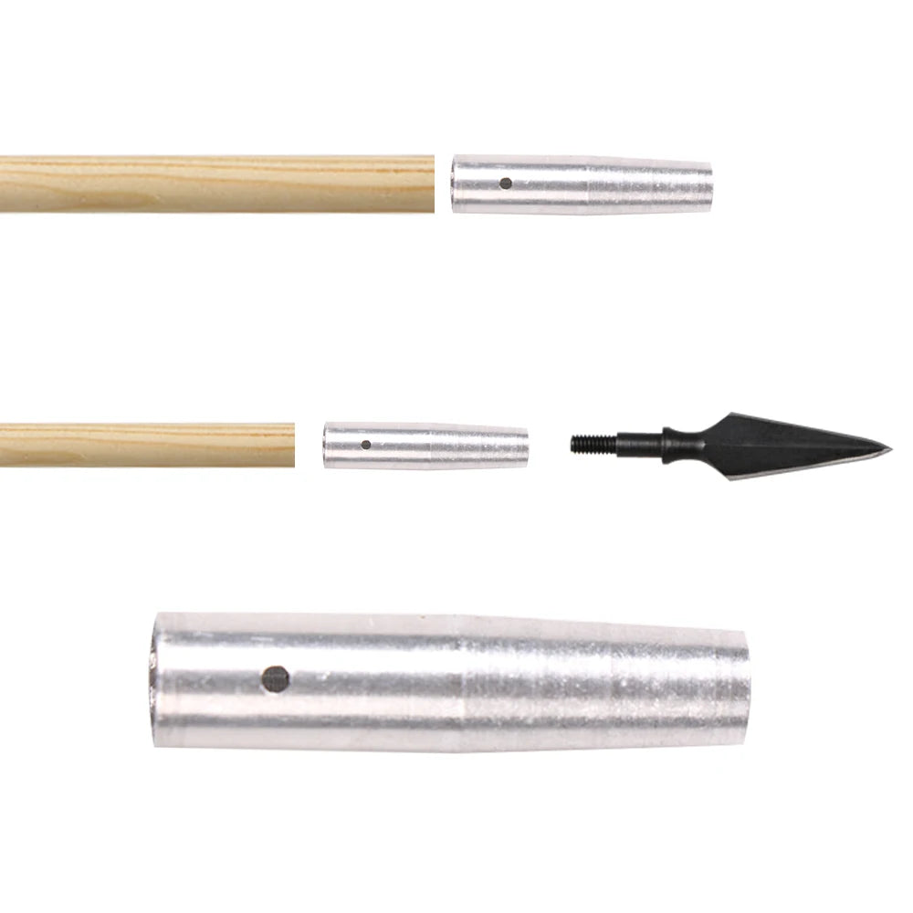 6/12 pcs Archery Connect Arrowhead Aluminium Arrow Insert OD 8mm