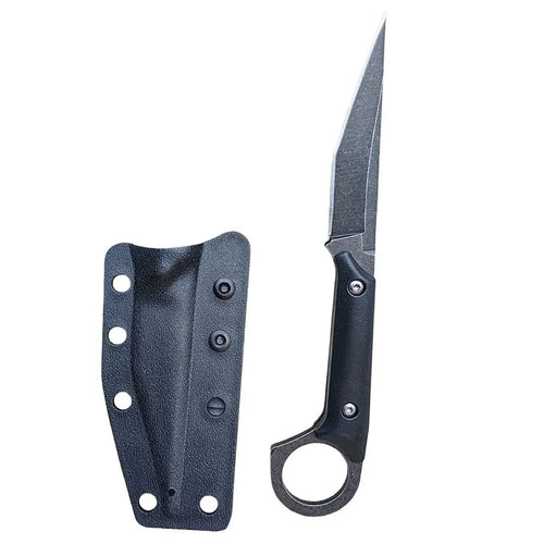 Fixed Blade Straight Knife Black Portable Stainless Steel Outdoor