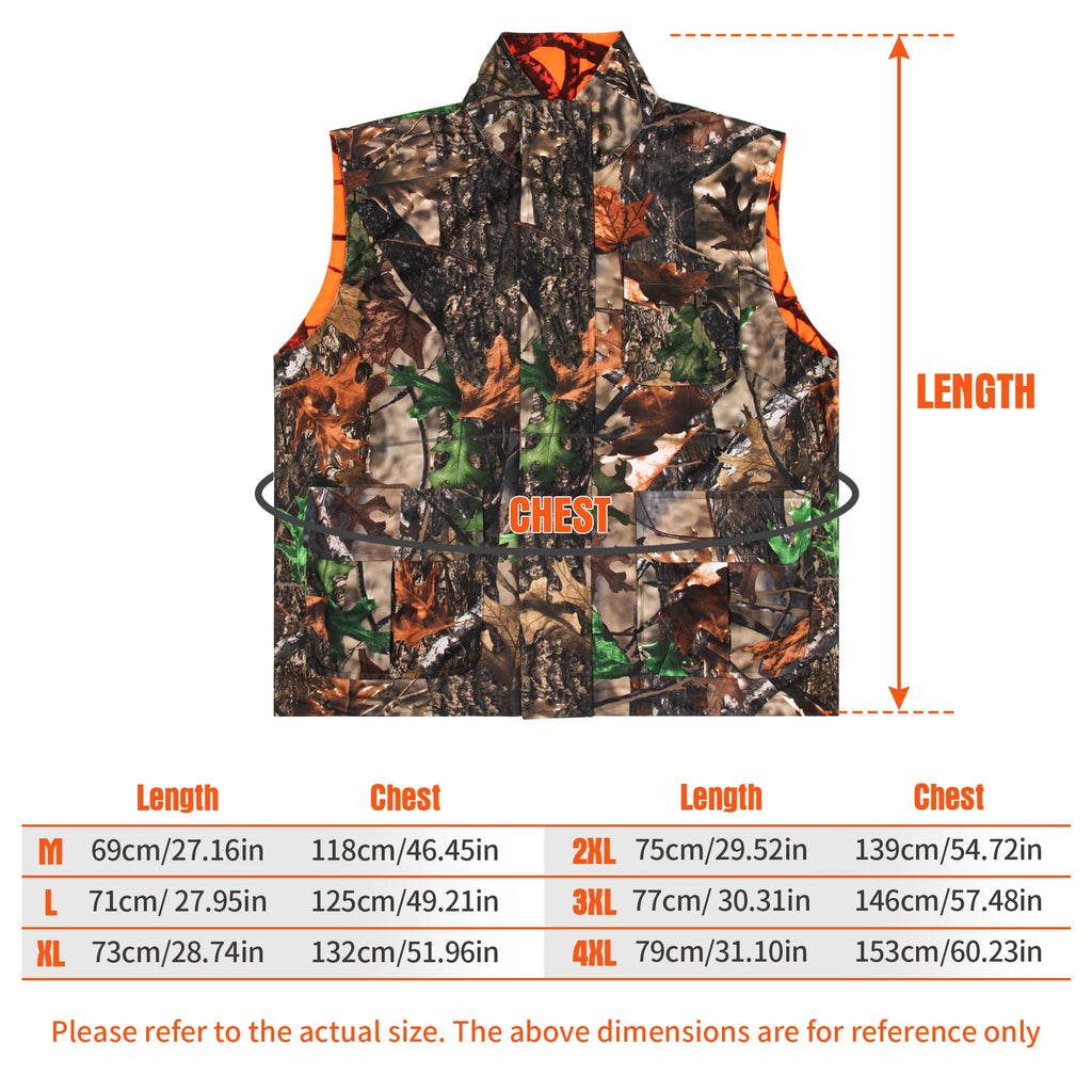 Orange Hunting Vest Sleeveless Jacket Camouflage