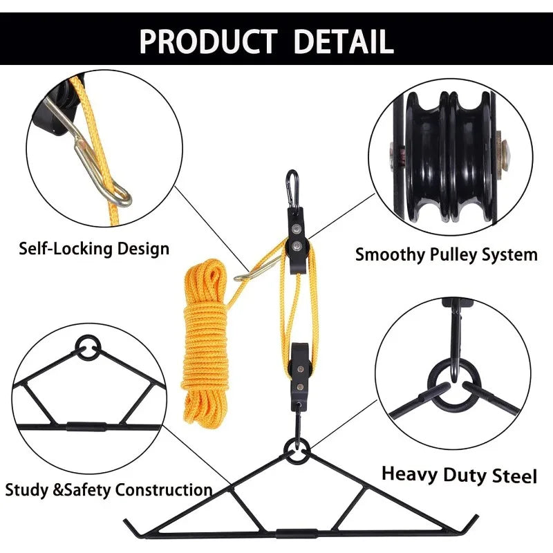 Deer Hanger Hoist & Drag Harness — Skinning Gear for Deer & Elk