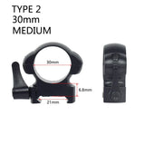 2Pcs /Pack 25.4mm 30mm Low High Medium Profile For 20mm Picatinny Rail Steel Scope Rings Quick Release Hunting Rifle Accessories