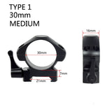 2Pcs /Pack 25.4mm 30mm Low High Medium Profile For 20mm Picatinny Rail Steel Scope Rings Quick Release Hunting Rifle Accessories