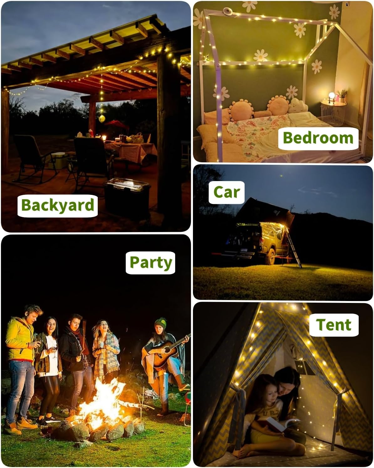 Solar Camping String Lights 4 in 1 Retractable Lantern with Remote